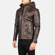 
Vintage Brown Goatskin Leather Biker Jacket - 美しい肩のラインと裾の仕立てが際立つ背面ビュー