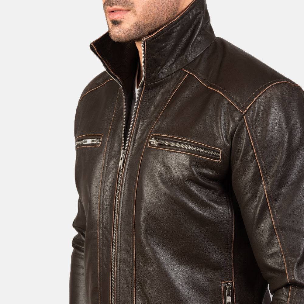 Hudson レザーライダースジャケット メンズ – alternate product view 6