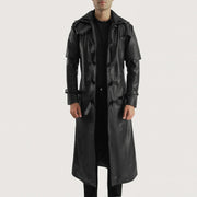 
Huntsman ブラック Hooded レザートレンチコート メンズ in Black. Cowhide Leather - 正面スタイル＆テーラードシルエット | 公式オンライン通販