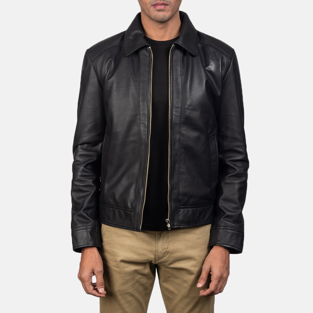 Men's Inferno ブラウン レザージャケット メンズ in Distressed Brown Sheep Skin Burnishing - Front Profile View &amp; Tailored Silhouette | Buy Online