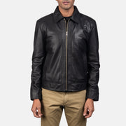 Men's Inferno ブラウン レザージャケット メンズ - Lateral Side Profile View Showing Sleeve Cut &amp; Athletic Taper Fit