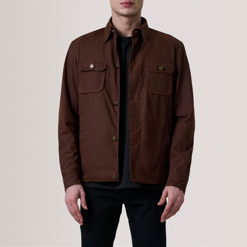Irwin ブラウン Waxed Canvas Field レザージャケット メンズ