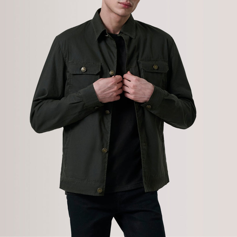 Irwin Olive Waxed Canvas Field レザージャケット メンズ