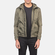 
Jimmy グリーン Hooded Windbreaker レザージャケット メンズ in Green Nylon - 正面スタイル＆テーラードシルエット | 公式オンライン通販