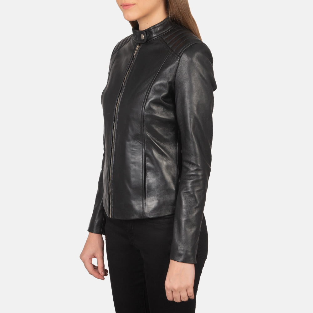 Kelsee レザーライダースジャケット レディース – alternate product view 2