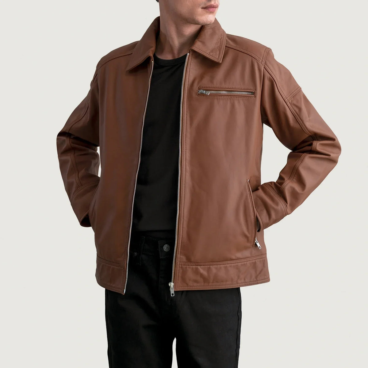 Lavendard レザーライダースジャケット メンズ – alternate product view 1