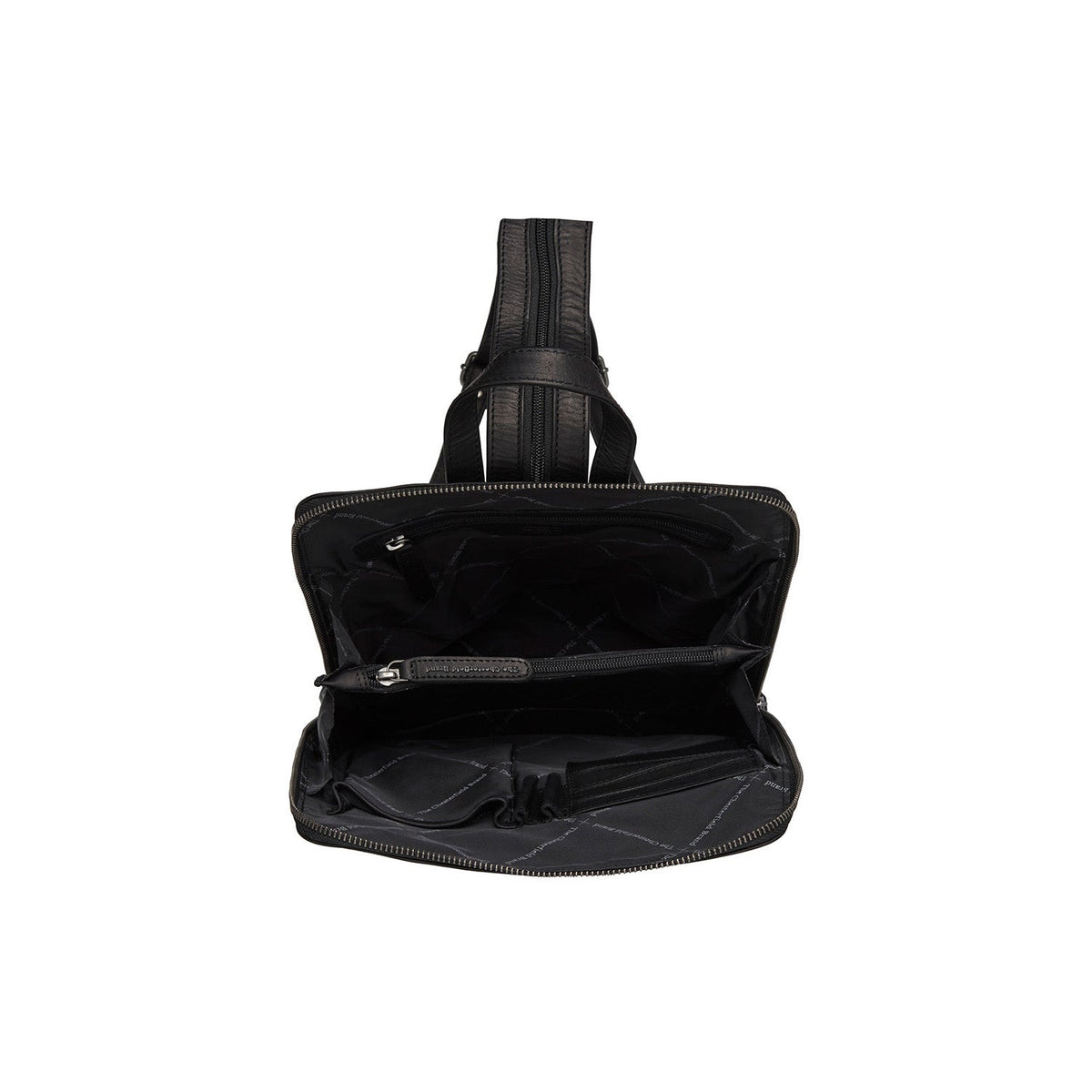 Amanda Full-Grain Leather Backpack レディース - Structured Side Profile Showing Gusset Depth &amp; Expansion Capacity