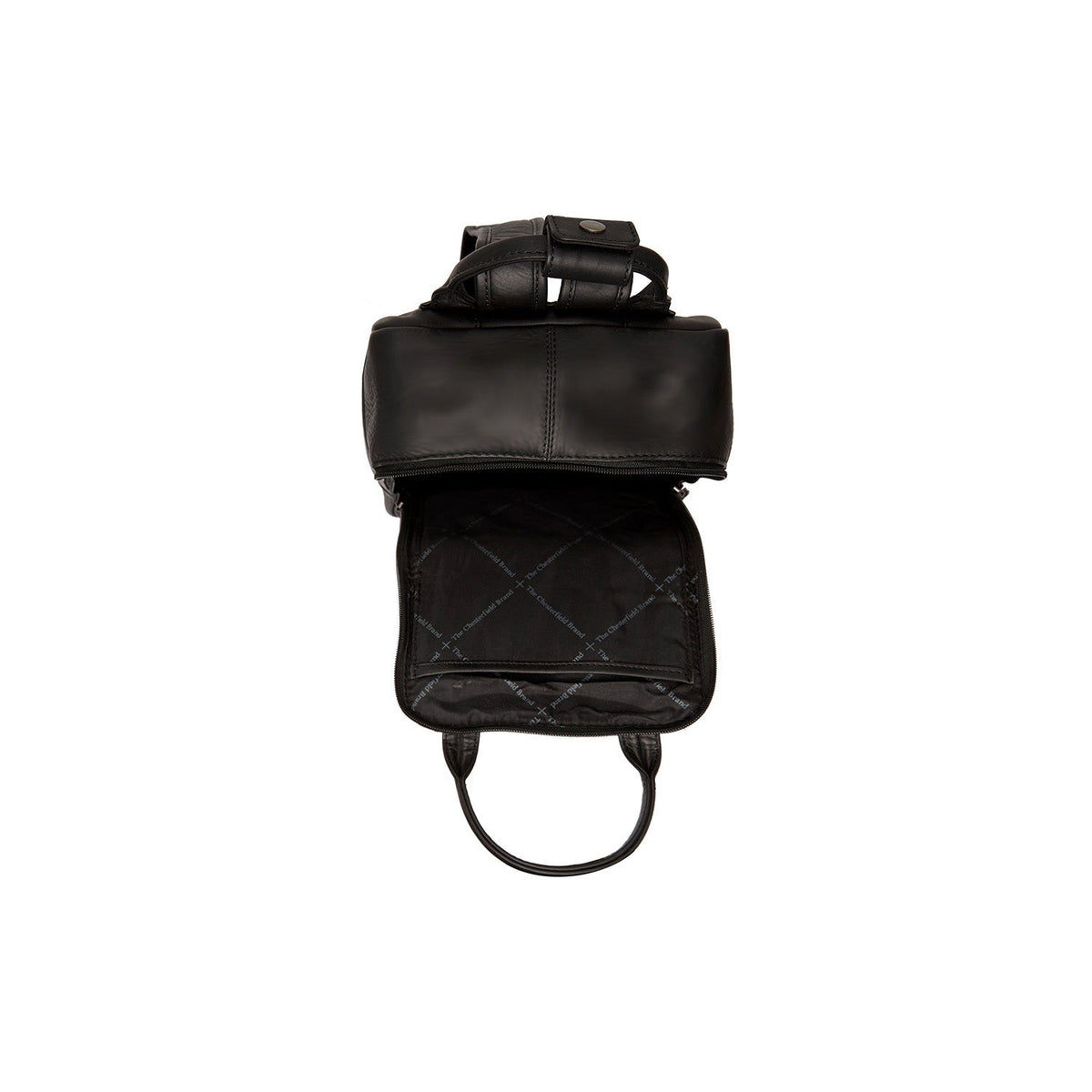 Solid Antique Brass Hardware &amp; Heavy-Duty Dual Zipper Detail on Bellary Full-Grain Leather Backpack レディース
