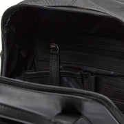 Bellary Full-Grain Leather Backpack レディース - Structured Side Profile Showing Gusset Depth &amp; Expansion Capacity