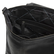Solid Antique Brass Hardware &amp; Heavy-Duty Dual Zipper Detail on Manchester Full-Grain Leather Backpack レディース