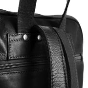 Solid Antique Brass Hardware &amp; Heavy-Duty Dual Zipper Detail on Naomi Full-Grain Leather Backpack レディース