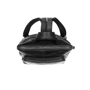Naomi Full-Grain Leather Backpack レディース - Structured Side Profile Showing Gusset Depth &amp; Expansion Capacity