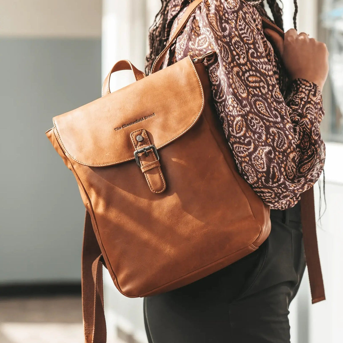 Vermont Full-Grain Leather Backpack レディース – alternate product view 3