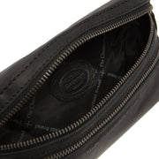 Toronto Full-Grain Leather Belt Bag レディース - Structured Side Profile Showing Gusset Depth &amp; Expansion Capacity