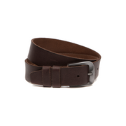 Solid Antique Brass Hardware &amp; Heavy-Duty Dual Zipper Detail on Copper Full-Grain Leather Belt メンズ