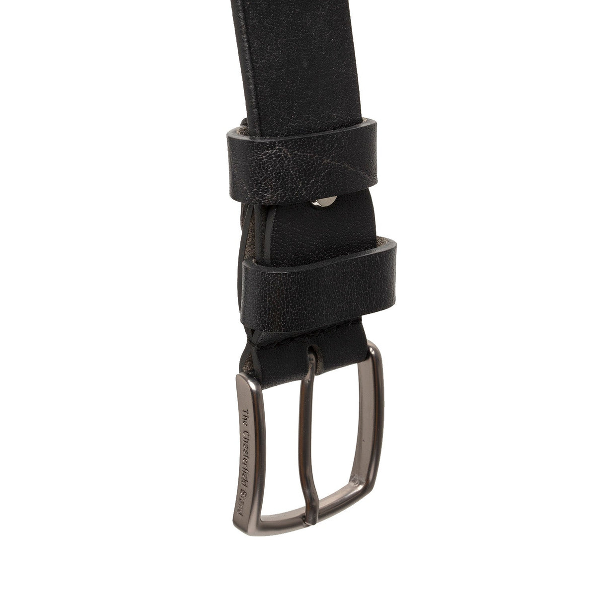 Morrison Full-Grain Leather Belt メンズ - Structured Side Profile Showing Gusset Depth &amp; Expansion Capacity