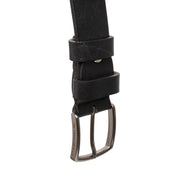 Morrison Full-Grain Leather Belt メンズ - Structured Side Profile Showing Gusset Depth &amp; Expansion Capacity
