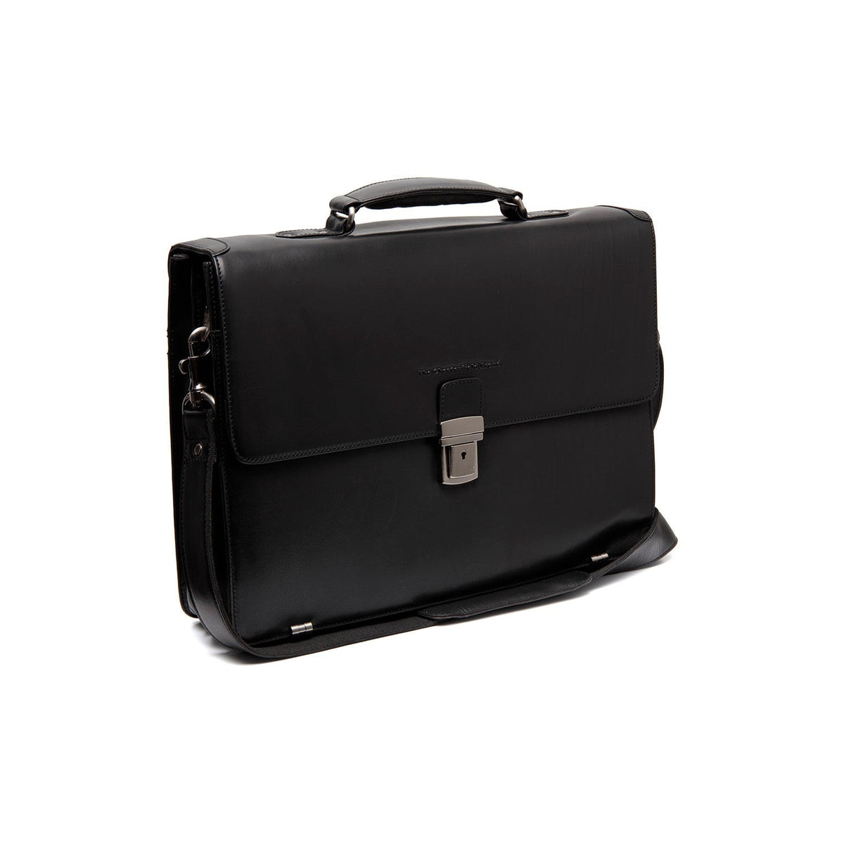 Salvatore Full-Grain Leather Briefcase メンズ in Classic 100% Full-Grain Leather - Full Exterior Front Profile View | Buy Online