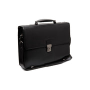 Salvatore Full-Grain Leather Briefcase メンズ in Classic 100% Full-Grain Leather - Full Exterior Front Profile View | Buy Online