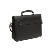 Solid Antique Brass Hardware &amp; Heavy-Duty Dual Zipper Detail on Stuttgart Full-Grain Leather Briefcase レディース