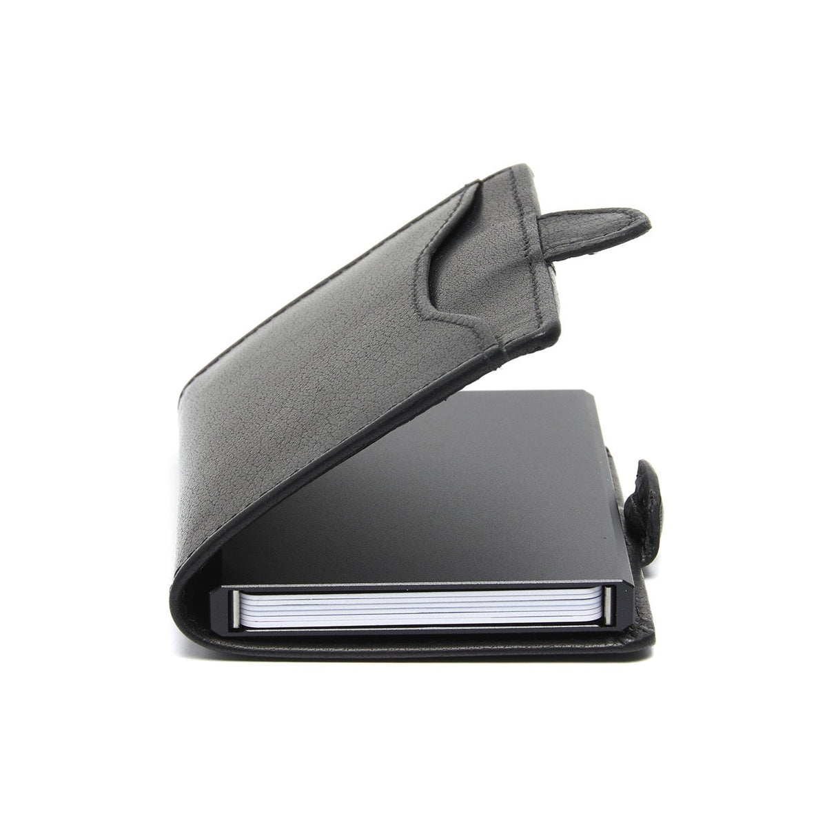 Solid Antique Brass Hardware &amp; Heavy-Duty Dual Zipper Detail on Albury Full-Grain Leather Card Holder レディース