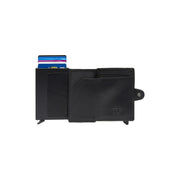 Baldwin Full-Grain Leather Card Holder レディース - Structured Side Profile Showing Gusset Depth &amp; Expansion Capacity