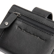 Solid Antique Brass Hardware &amp; Heavy-Duty Dual Zipper Detail on Barrea Full-Grain Leather Card Holder レディース