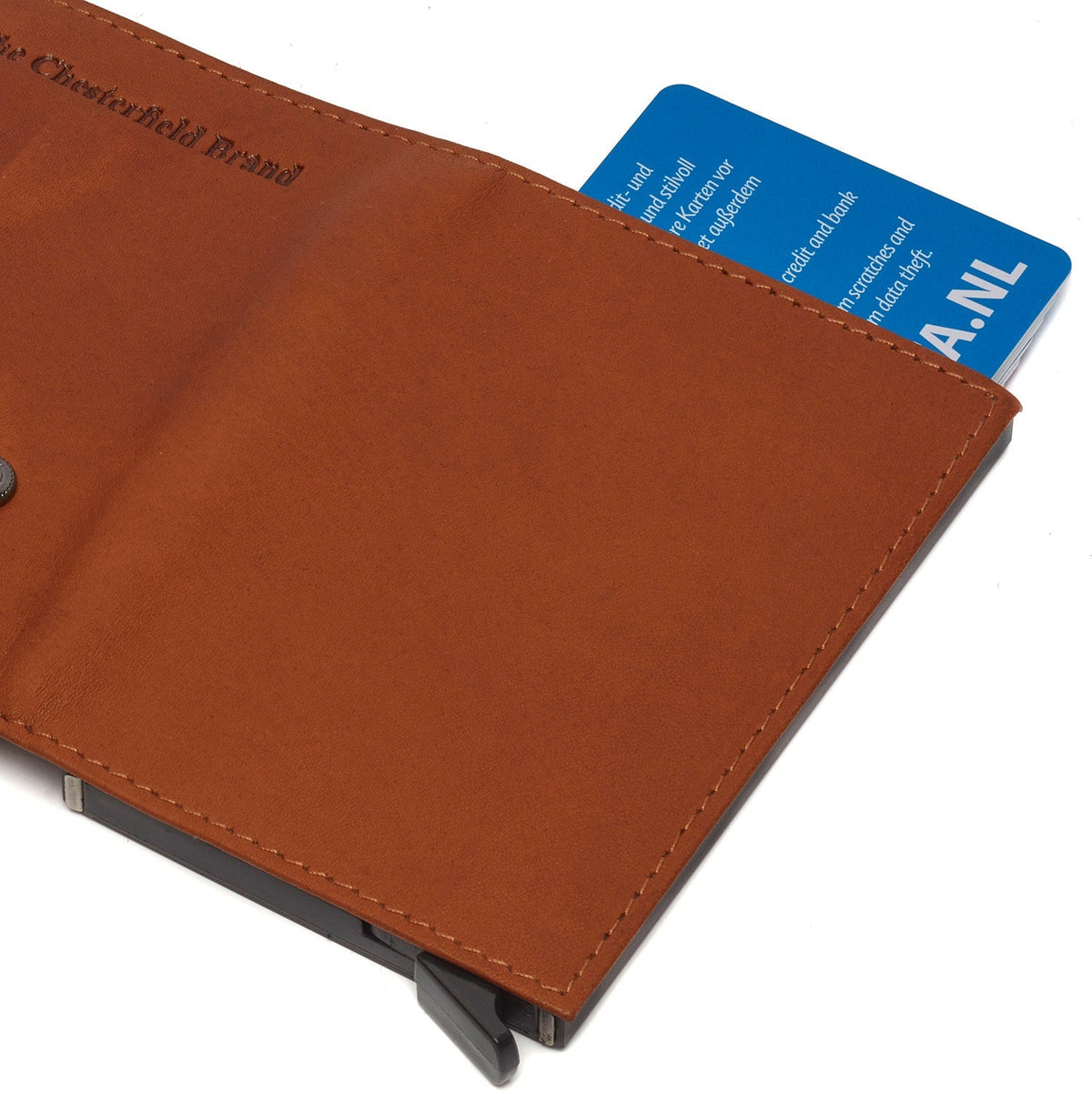 
Cognac Leather Card Holder Frankfurt, detail view 6