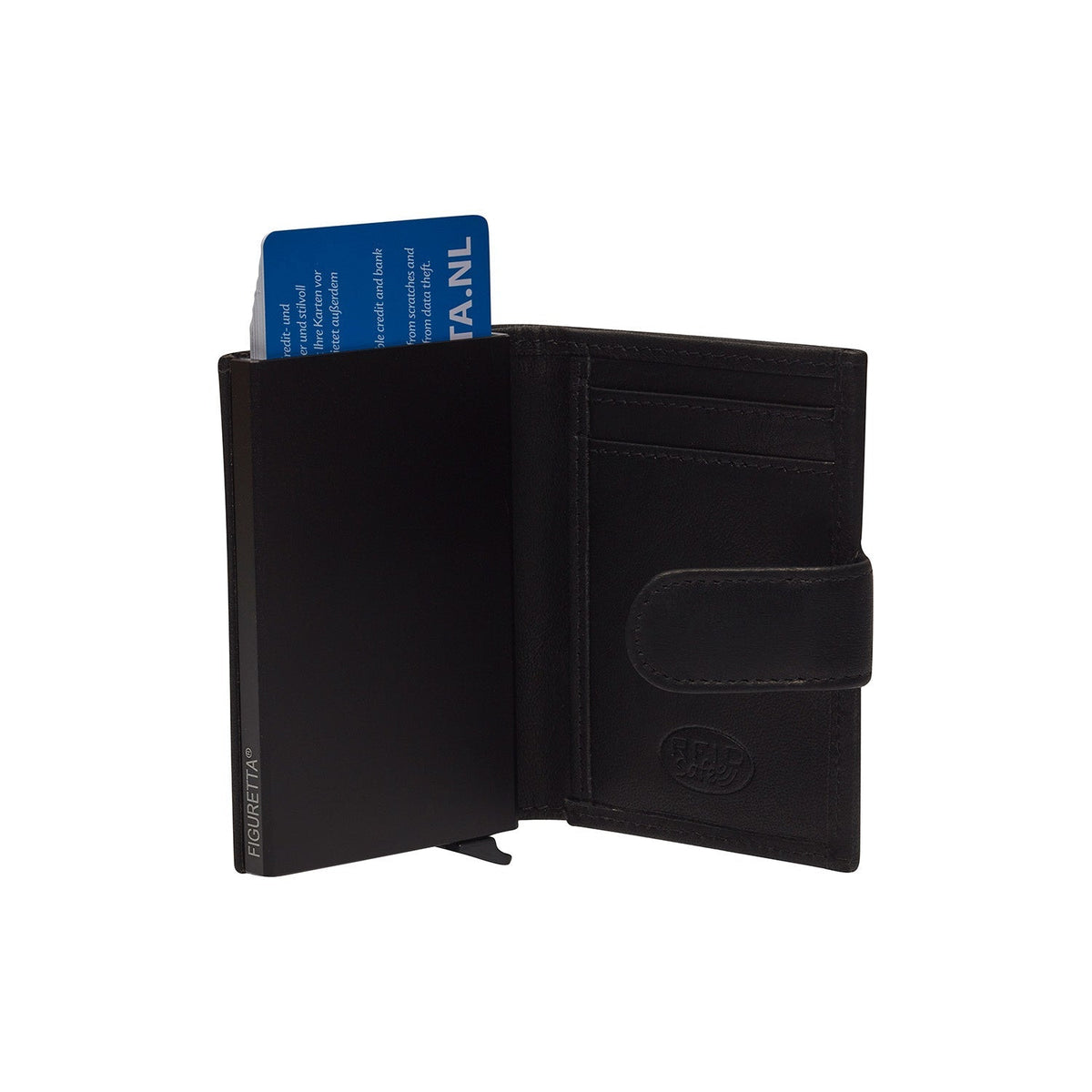 Solid Antique Brass Hardware &amp; Heavy-Duty Dual Zipper Detail on Hannover Full-Grain Leather Card Holder レディース