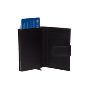 Solid Antique Brass Hardware &amp; Heavy-Duty Dual Zipper Detail on Hannover Full-Grain Leather Card Holder レディース