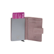 Kaunas Full-Grain Leather Card Holder レディース - Structured Side Profile Showing Gusset Depth &amp; Expansion Capacity