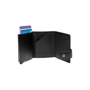 Larino Full-Grain Leather Card Holder レディース - Structured Side Profile Showing Gusset Depth &amp; Expansion Capacity