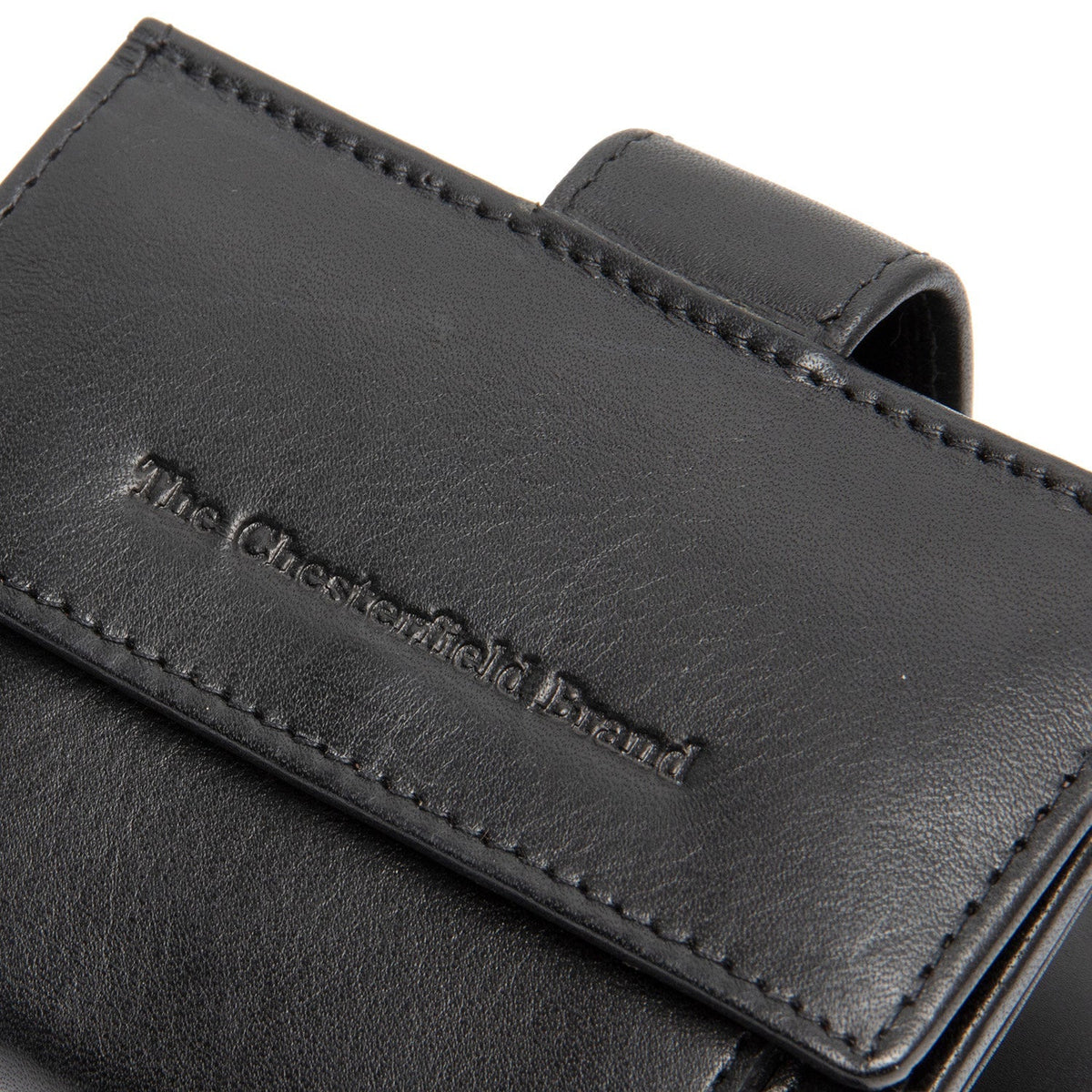 Solid Antique Brass Hardware &amp; Heavy-Duty Dual Zipper Detail on Lesina Full-Grain Leather Card Holder レディース