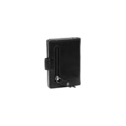 Loughton Full-Grain Leather Card Holder レディース - Structured Side Profile Showing Gusset Depth &amp; Expansion Capacity