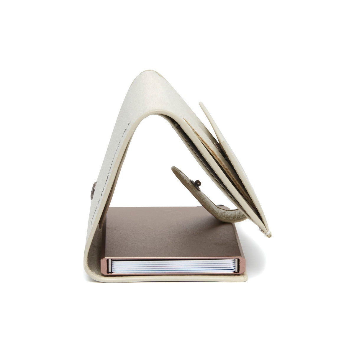 Solid Antique Brass Hardware &amp; Heavy-Duty Dual Zipper Detail on Sabana Full-Grain Leather Card Holder レディース