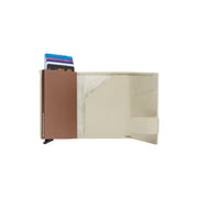 Sabana Full-Grain Leather Card Holder レディース - Structured Side Profile Showing Gusset Depth &amp; Expansion Capacity