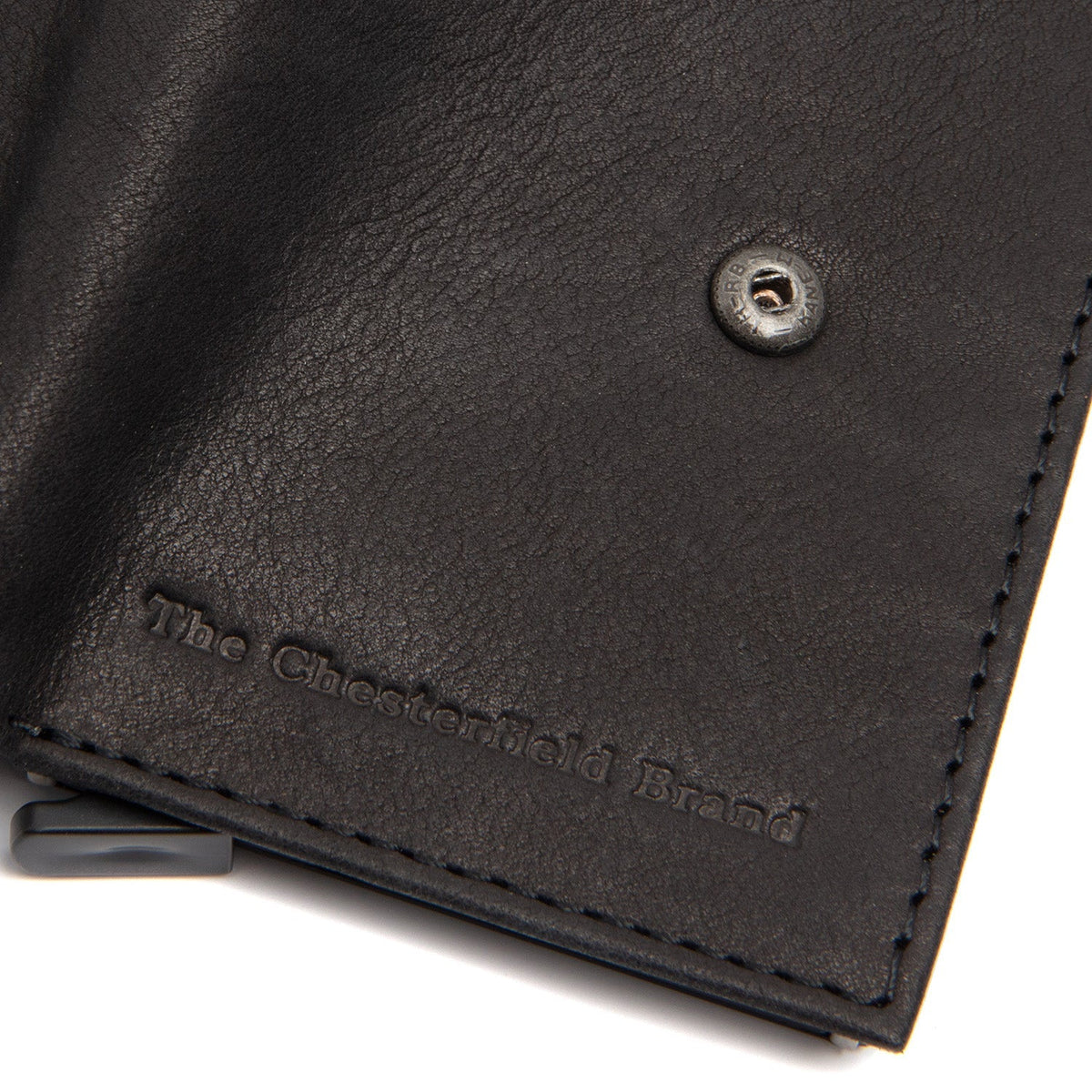 Solid Antique Brass Hardware &amp; Heavy-Duty Dual Zipper Detail on Torola Full-Grain Leather Card Holder レディース