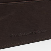 Brown Leather Card Wallet レディース, detail view 1