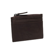 Brown Leather Card Wallet レディース, detail view 4