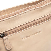 Aston Full-Grain Leather Crossbody Bag レディース - Structured Side Profile Showing Gusset Depth &amp; Expansion Capacity