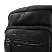 Solid Antique Brass Hardware &amp; Heavy-Duty Dual Zipper Detail on Bremen Full-Grain Leather Crossbody Bag メンズ