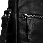 Solid Antique Brass Hardware &amp; Heavy-Duty Dual Zipper Detail on Dessau Full-Grain Leather Crossbody Bag メンズ