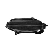 Dessau Full-Grain Leather Crossbody Bag メンズ - Structured Side Profile Showing Gusset Depth &amp; Expansion Capacity