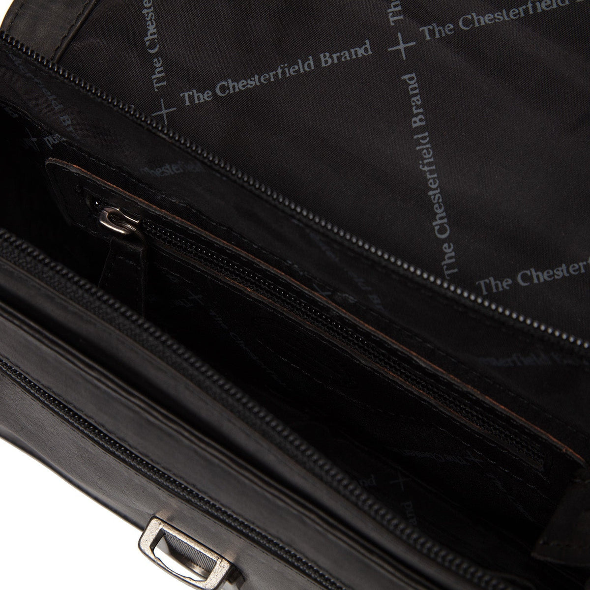 Solid Antique Brass Hardware &amp; Heavy-Duty Dual Zipper Detail on Lucca Full-Grain Leather Crossbody Bag レディース