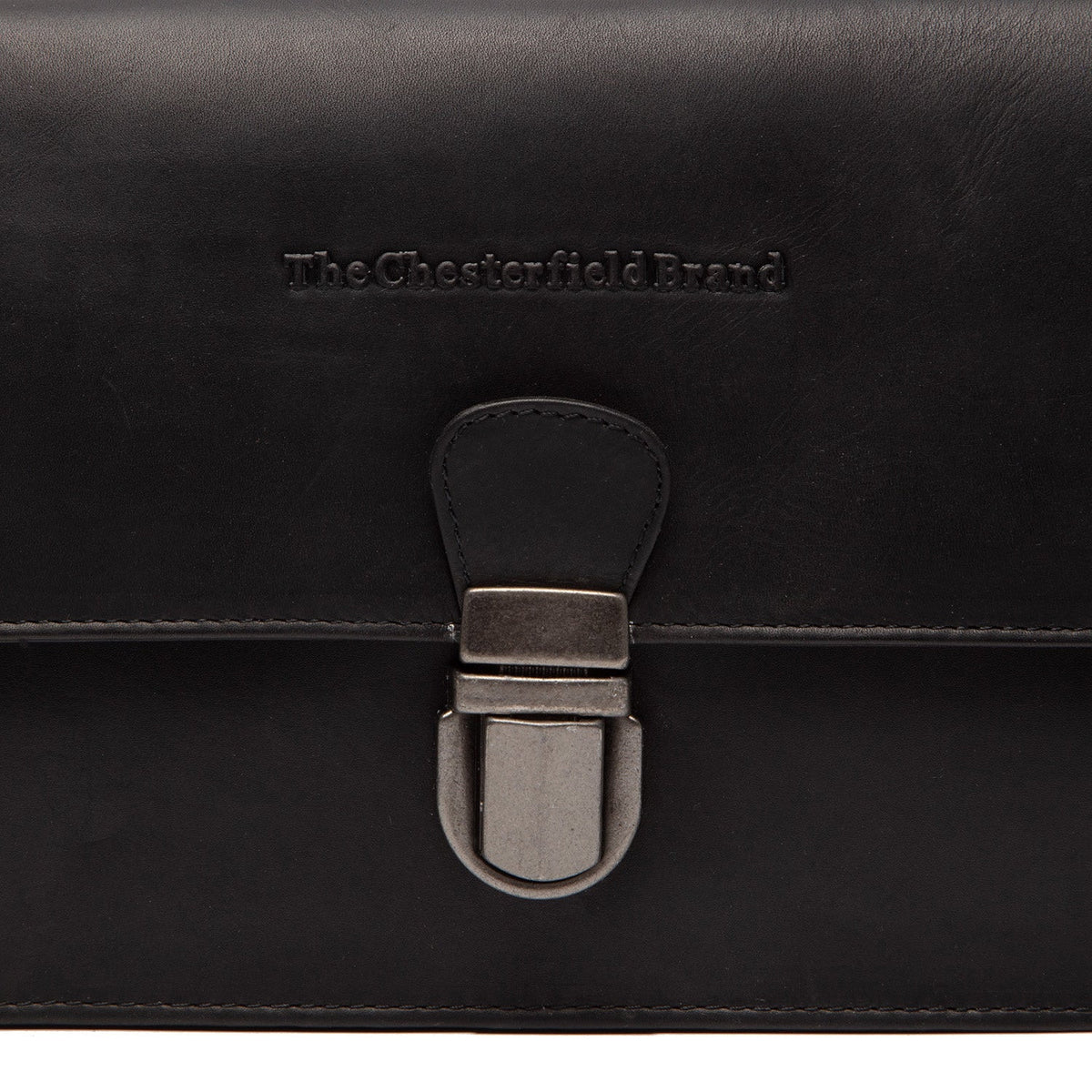 Lucca Full-Grain Leather Crossbody Bag レディース - Structured Side Profile Showing Gusset Depth &amp; Expansion Capacity