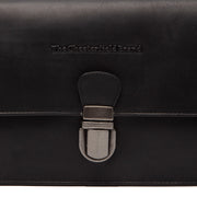 Lucca Full-Grain Leather Crossbody Bag レディース - Structured Side Profile Showing Gusset Depth &amp; Expansion Capacity