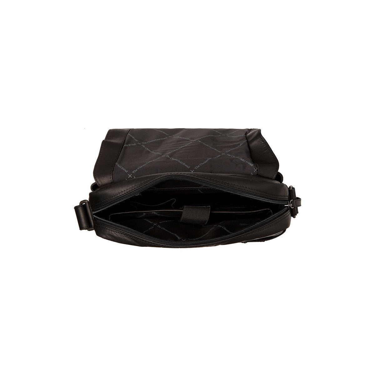 Solid Antique Brass Hardware &amp; Heavy-Duty Dual Zipper Detail on Raphael Full-Grain Leather Crossbody Bag メンズ