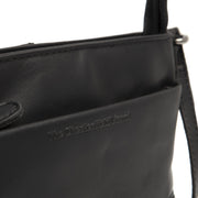 Solid Antique Brass Hardware &amp; Heavy-Duty Dual Zipper Detail on Salerno Full-Grain Leather Crossbody Bag レディース