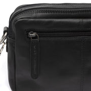 Solid Antique Brass Hardware &amp; Heavy-Duty Dual Zipper Detail on Samui Full-Grain Leather Crossbody Bag レディース