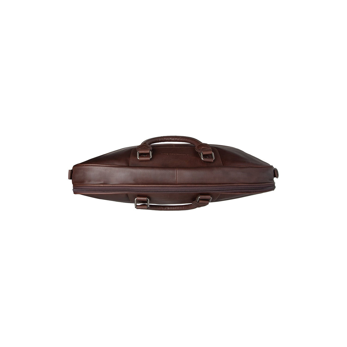 Close-Up Detail of Classic Collar &amp; Heavy-Duty Zipper Hardware on Leather Garment Bag Josh レディース